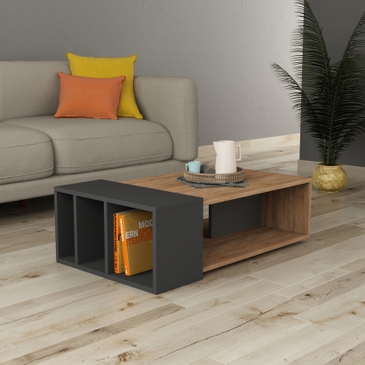 Стол журнальный ANITA COFFEE TABLE OAK ANTHRACITE ANTHRACITE 102X60X32 СМ. (LEV00028)