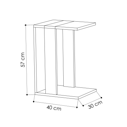 Стол приставной ZETTI C TABLE OAK OAK ANTHRACITE 30X40X57 СМ. (LEV00016)