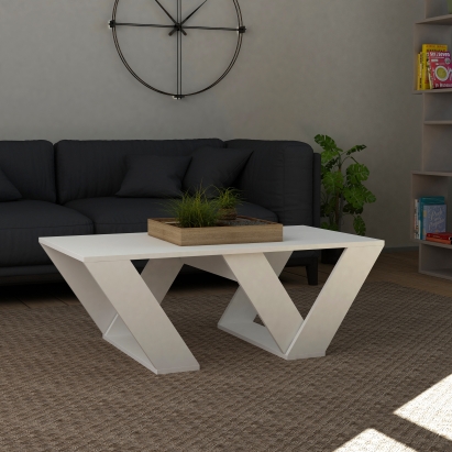 Стол журнальный PIPRA COFFEE TABLE WHITE WHITE  110X60X40 СМ. (LEV00056)