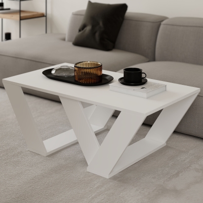 Стол журнальный PIPRA COFFEE TABLE WHITE WHITE  110X60X40 СМ. (LEV00056)