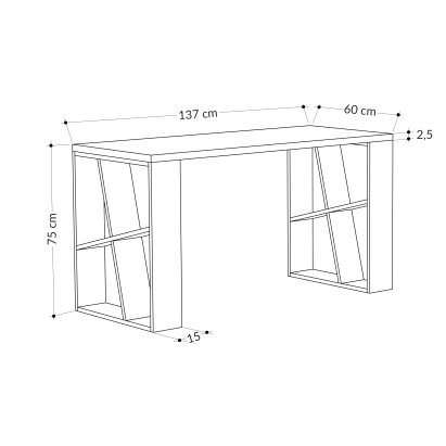 Стол письменный HONEY WORKING TABLE LIGHT MOCHA WHITE LIGHT MOCHA 137X60X75 СМ. (LEV00189)