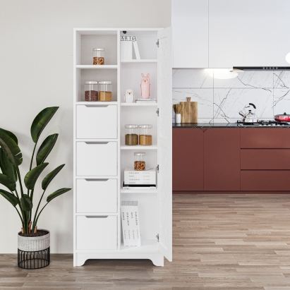 Шкаф напольный YADA MAXI MULTIPURPOSE CABINET WHITE WHITE 65X30X173 СМ. (LEV00285)