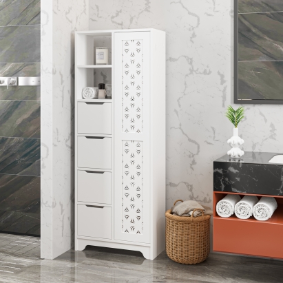 Шкаф напольный YADA MAXI MULTIPURPOSE CABINET WHITE WHITE 65X30X173 СМ. (LEV00285)