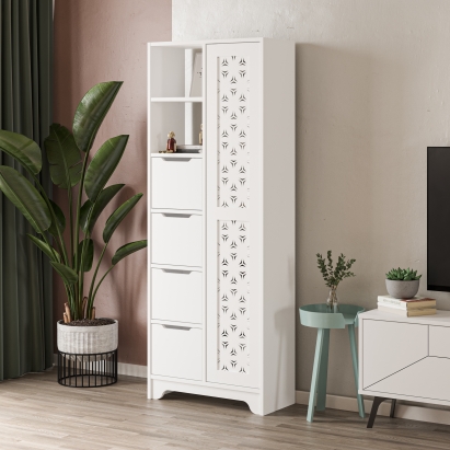 Шкаф напольный YADA MAXI MULTIPURPOSE CABINET WHITE WHITE 65X30X173 СМ. (LEV00285)