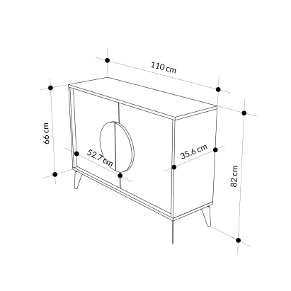 Комод GORA CONSOLE 110CM HITIT HITIT HITIT 110X36X82 СМ. (LEV00274)