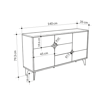 Комод SPARK CONSOLE HITIT HITIT LAGINA 140X35X79 СМ. (LEV00257)