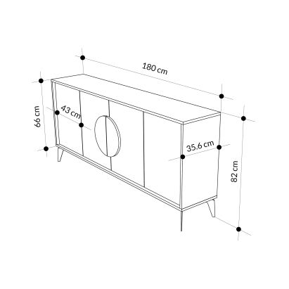 Комод GORA CONSOLE 180CM HITIT HITIT HITIT 180X36X82 СМ. (LEV00278)