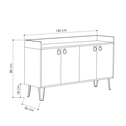 Комод DEA CONSOLE TABLE ANTHRACITE LIGHT MOCHA ANTHRACITE 140X36X80 СМ. (LEV00224)