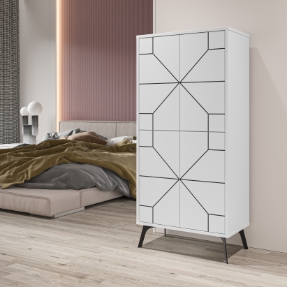 Шкаф напольный DUNE MULTIPURPOSE CABINET WHITE WHITE 63X36X136 СМ. (LEV00296)