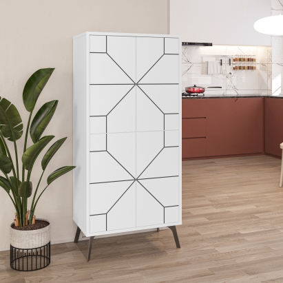 Шкаф напольный DUNE MULTIPURPOSE CABINET WHITE WHITE 63X36X136 СМ. (LEV00296)