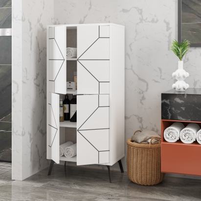 Шкаф напольный DUNE MULTIPURPOSE CABINET WHITE WHITE 63X36X136 СМ. (LEV00296)