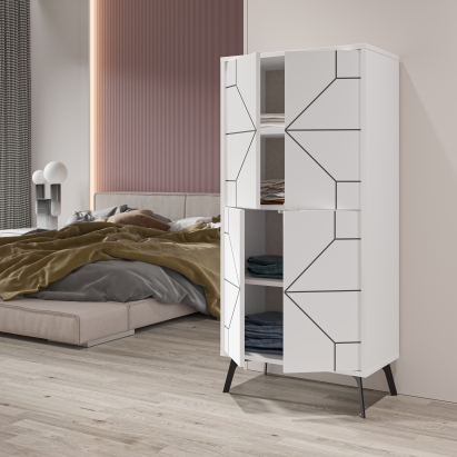 Шкаф напольный DUNE MULTIPURPOSE CABINET WHITE WHITE 63X36X136 СМ. (LEV00296)