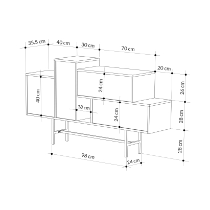 Комод HERMES CONSOLE HITIT HITIT BENDIR 160X36X90 СМ. (LEV00233)