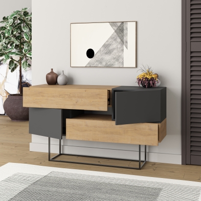 Комод EROS CONSOLE OAK OAK ANTHRACITE 145X40X82 СМ. (LEV00267)