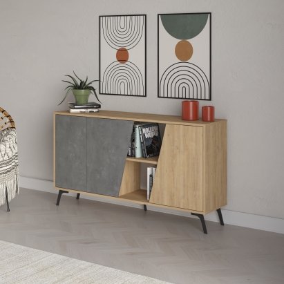 Комод FIONA CONSOLE 150 OAK OAK RETRO GRAY 150X36X82 СМ. (LEV00264)