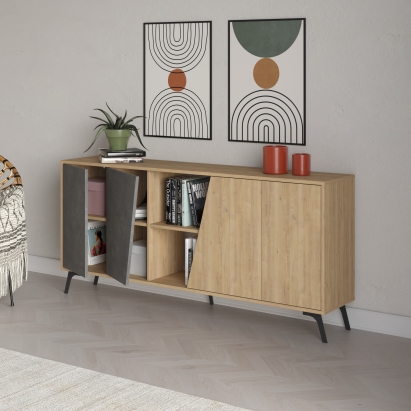 Комод FIONA CONSOLE 180 OAK OAK RETRO GRAY 180X36X82 СМ. (LEV00260)