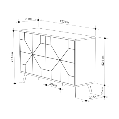 Комод DUNE CONSOLE LIGHT MOCHA LIGHT MOCHA LIGHT MOCHA 123X35X77 СМ. (LEV00240)