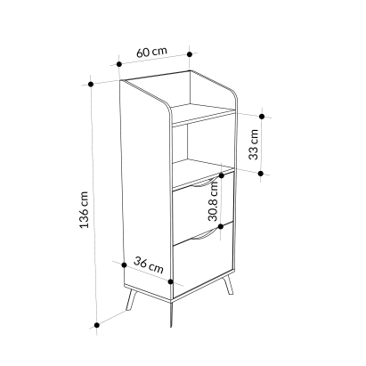 Комод GORKI MULTIPURPOSE CABINET WHITE RETRO GRAY WHITE 60X36X136 СМ. (LEV00291)