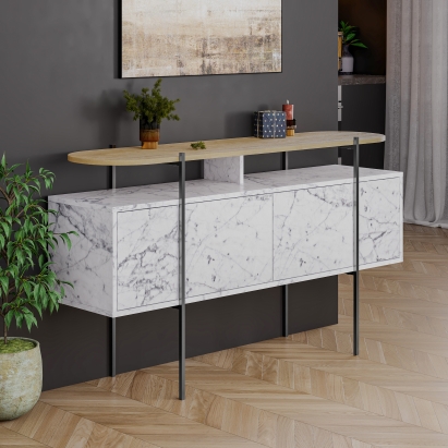 Комод HANLEY CONSOLE CARRARA OAK CARRARA 150X38X86 СМ. (LEV00284)