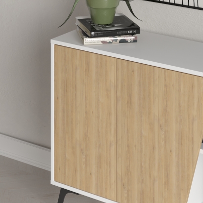 Комод FIONA CONSOLE 150 WHITE WHITE OAK 150X36X82 СМ. (LEV00262)