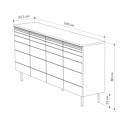 Комод ARYA CONSOLE WHITE WHITE WHITE 160X35X80 СМ. (LEV00229)