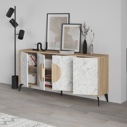 Комод GORA CONSOLE 180CM OAK OAK CARRARA 180X36X82 СМ. (LEV00280)