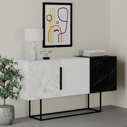 Комод TONTINI CONSOLE CARRARA BENDIR WHITE 150X45X80 СМ. (LEV00232)