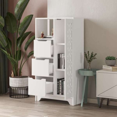 Шкаф напольный YADA MINI MULTIPURPOSE CABINET WHITE WHITE 65X30X122 СМ. (LEV00286)