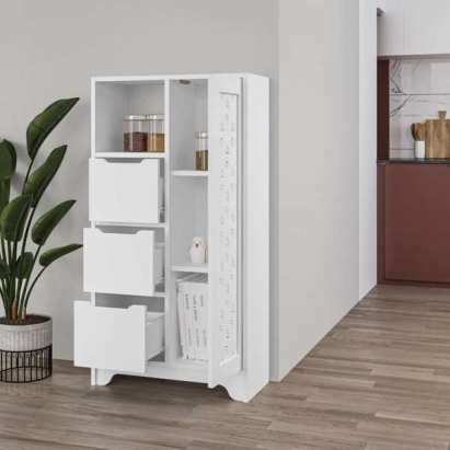 Шкаф напольный YADA MINI MULTIPURPOSE CABINET WHITE WHITE 65X30X122 СМ. (LEV00286)