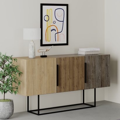 Комод TONTINI CONSOLE OAK HITIT DARK COFFEE 150X45X80 СМ. (LEV00231)