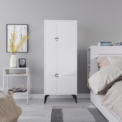 Шкаф напольный SPARK MULTIPURPOSE CABINET WHITE WHITE 60X36X151 СМ. (LEV00293)