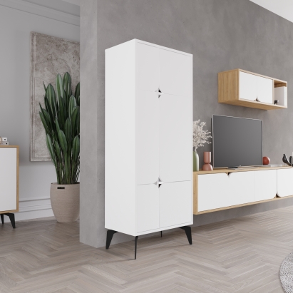 Шкаф напольный SPARK MULTIPURPOSE CABINET WHITE WHITE 60X36X151 СМ. (LEV00293)