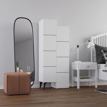 Шкаф напольный STAIR MULTIPURPOSE CABINET WHITE WHITE 62X37X156 СМ. (LEV00287)