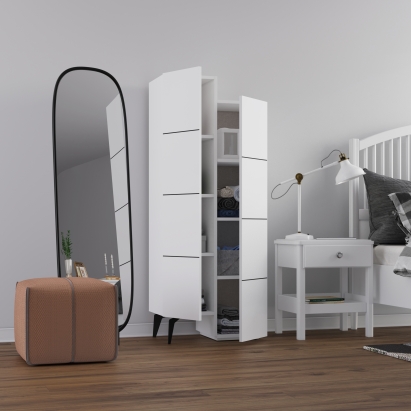 Шкаф напольный STAIR MULTIPURPOSE CABINET WHITE WHITE 62X37X156 СМ. (LEV00287)