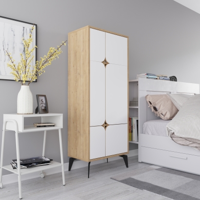 Шкаф напольный SPARK MULTIPURPOSE CABINET OAK WHITE 60X36X151 СМ. (LEV00294)