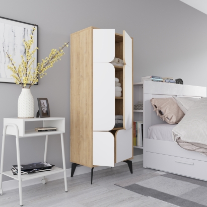 Шкаф напольный SPARK MULTIPURPOSE CABINET OAK WHITE 60X36X151 СМ. (LEV00294)