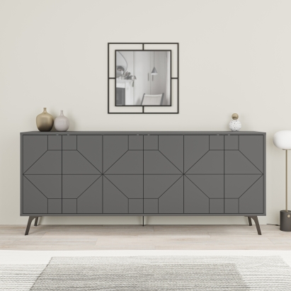 Комод DUNE CONSOLE 183 ANTHRACITE ANTHRACITE ANTHRACITE 184X35X77 СМ. (LEV00266)