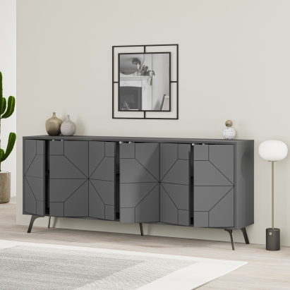 Комод DUNE CONSOLE 183 ANTHRACITE ANTHRACITE ANTHRACITE 184X35X77 СМ. (LEV00266)