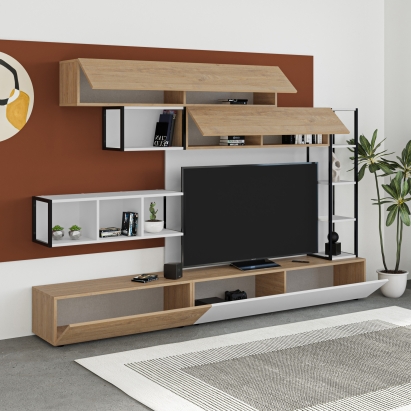 Тумба под ТВ TRONADOR TV UNIT OAK OAK WHITE 260X40X181 СМ. (LEV00493)