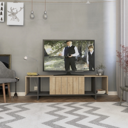 Тумба под ТВ ZITANO TV STAND ANTHRACITE OAK OAK 160X36X46 СМ. (LEV00437)