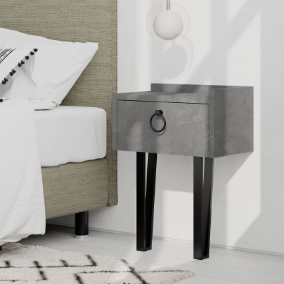 Тумба прикроватная SPONGE NIGHTSTAND RETRO GRAY RETRO GRAY RETRO GRAY 40X24X54 СМ. (LEV00353)