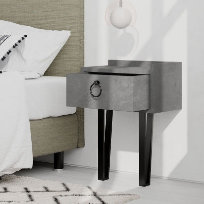 Тумба прикроватная SPONGE NIGHTSTAND RETRO GRAY RETRO GRAY RETRO GRAY 40X24X54 СМ. (LEV00353)