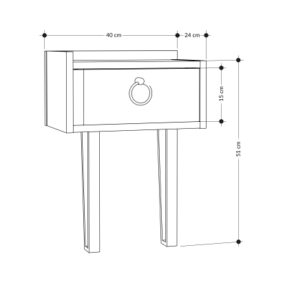 Тумба прикроватная SPONGE NIGHTSTAND RETRO GRAY RETRO GRAY RETRO GRAY 40X24X54 СМ. (LEV00353)