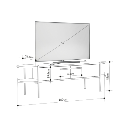 Тумба под ТВ OTIS TV STAND LIGHT MOCHA WHITE LIGHT MOCHA 160X46X36 СМ. (LEV00467)