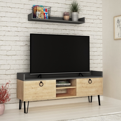 Тумба под ТВ KEDAY TV STAND OAK ANTHRACITE OAK 140X36X57 СМ. (LEV00410)