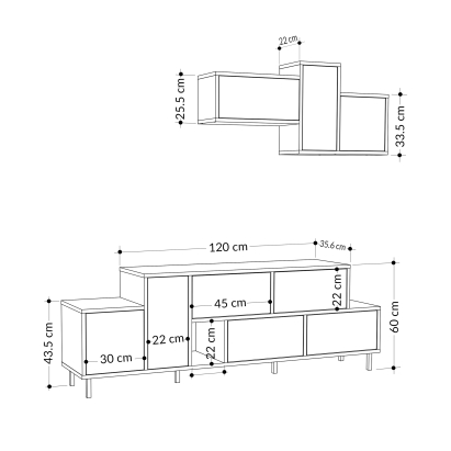 Тумба под ТВ HERMES TV UNIT HITIT BENDIR HITIT 171X36X180 СМ. (LEV00518)