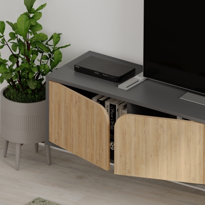 Тумба подвесная SPARK TV UNIT ANTHRACITE ANTHRACITE OAK 180X36X180 СМ. (LEV00486)