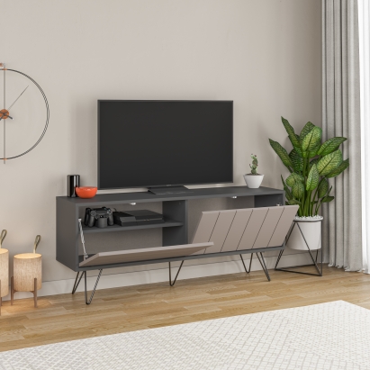 Тумба под ТВ PICADILLY TV STAND ANTHRACITE ANTHRACITE LIGHT MOCHA 139X36X57 СМ. (LEV00430)