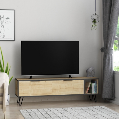 Тумба под ТВ FUROKI TV UNIT ANTHRACITE OAK OAK 150X36X50 СМ. (LEV00421)