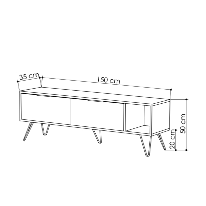 Тумба под ТВ FUROKI TV UNIT ANTHRACITE OAK OAK 150X36X50 СМ. (LEV00421)